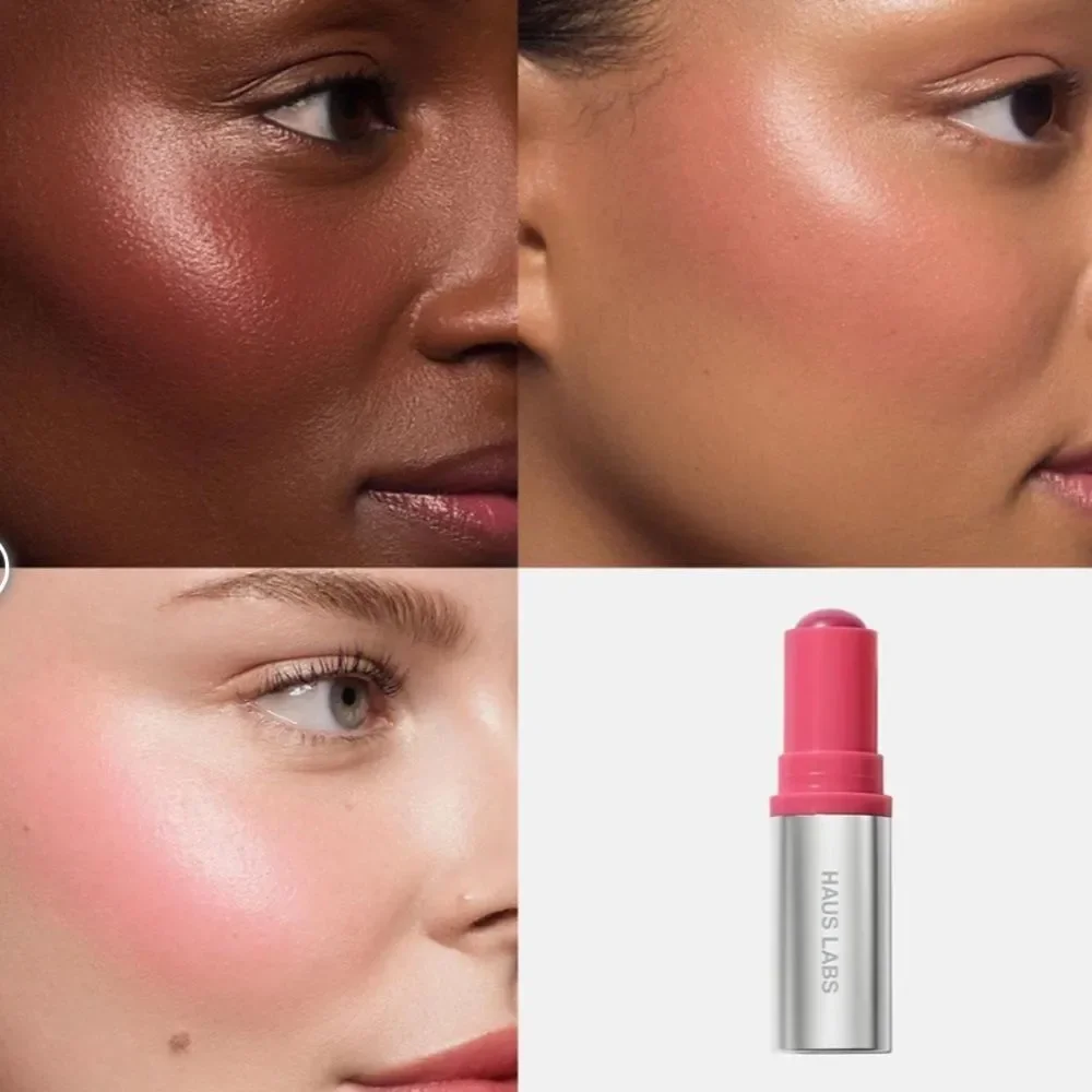 Haus Labs Color Fuse Glassy Blush Balm Stick in glossy rosette